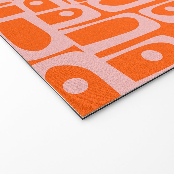 Geometric Abstract Piquet Multi Pattern in Contemporary Orange and Pink Welcome Mat Gallery Image 2