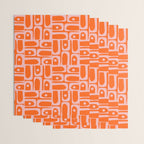 Geometric Abstract Piquet Multi Pattern in Contemporary Orange and Pink Wrapping Paper Gallery Image 3