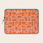Geometric Abstract Piquet Multi Pattern in Contemporary Orange and Pink Laptop Sleeve Gallery Image 1