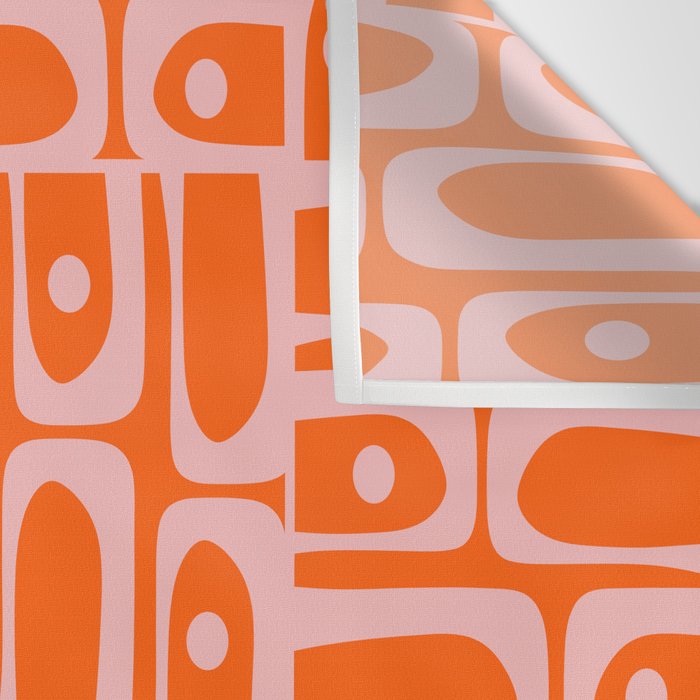 Geometric Abstract Piquet Multi Pattern in Contemporary Orange and Pink Wall Tapestry Gallery Image 3