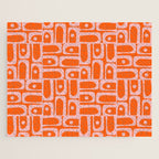 Geometric Abstract Piquet Multi Pattern in Contemporary Orange and Pink Jigsaw Puzzle Gallery Image 1