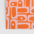 Geometric Abstract Piquet Multi Pattern in Contemporary Orange and Pink Poster Gallery Image 3
