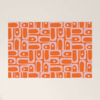 Geometric Abstract Piquet Multi Pattern in Contemporary Orange and Pink Welcome Mat Gallery Image 1