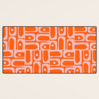 Geometric Abstract Piquet Multi Pattern in Contemporary Orange and Pink Desk Mat Gallery Image 3