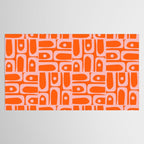 Geometric Abstract Piquet Multi Pattern in Contemporary Orange and Pink Tablecloth Gallery Image 2