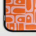 Geometric Abstract Piquet Multi Pattern in Contemporary Orange and Pink Laptop Sleeve Gallery Image 3