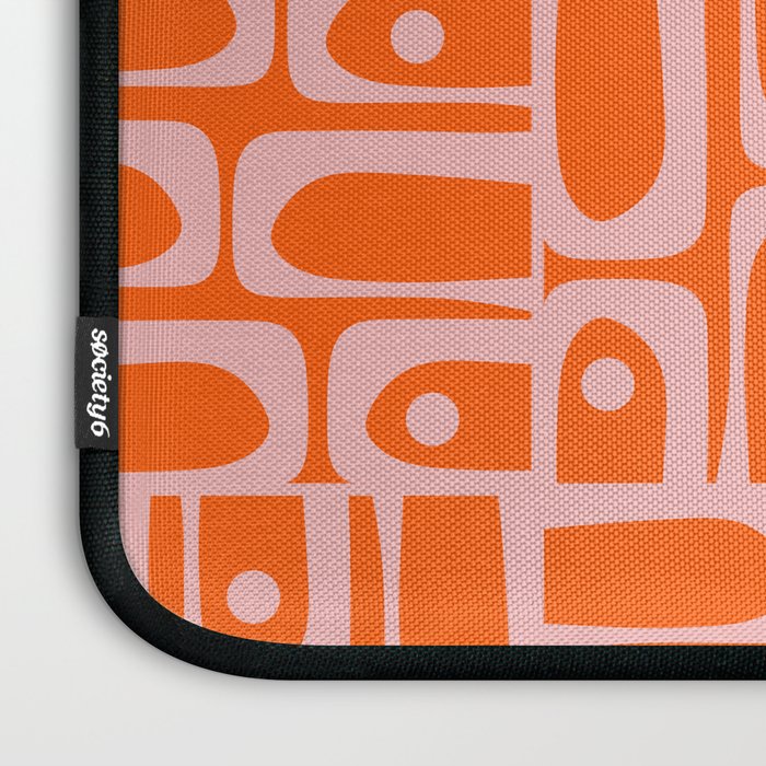 Geometric Abstract Piquet Multi Pattern in Contemporary Orange and Pink Laptop Sleeve Gallery Image 3