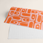 Geometric Abstract Piquet Multi Pattern in Contemporary Orange and Pink Wrapping Paper Gallery Image 2