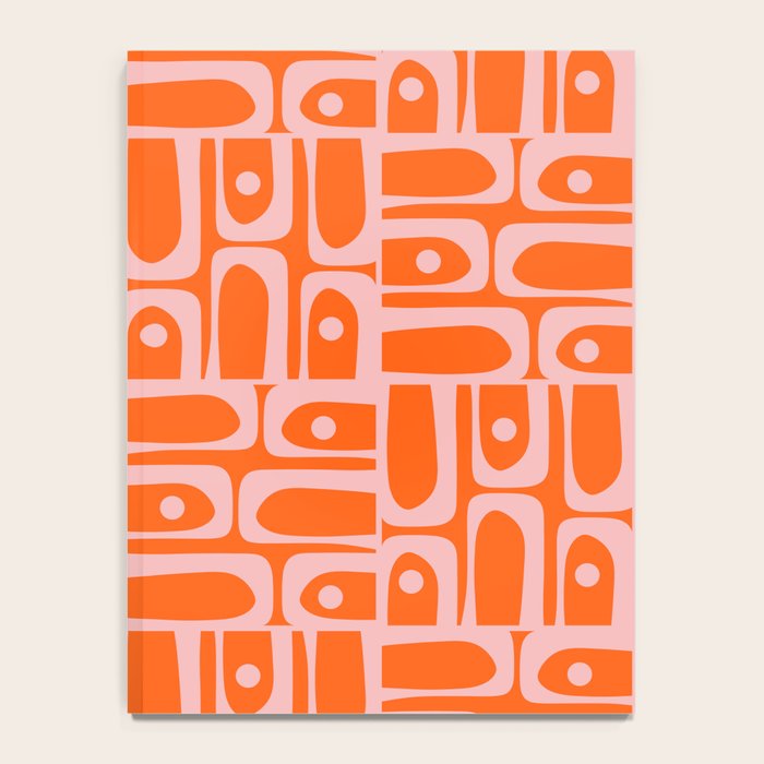 Geometric Abstract Piquet Multi Pattern in Contemporary Orange and Pink Notebook Gallery Image 4
