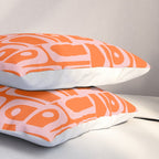 Geometric Abstract Piquet Multi Pattern in Contemporary Orange and Pink Pillow Sham Gallery Image 3
