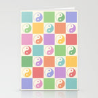 Colorful Yin Yang Checkered Pattern Stationery Card Gallery Image 2
