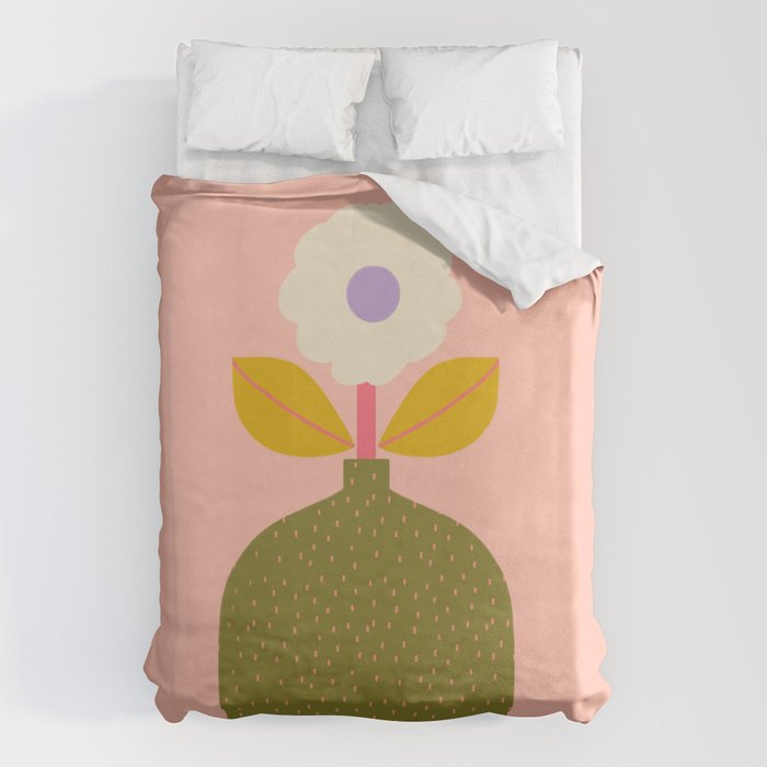 Colorful Modern Floral Vase  Duvet Cover Gallery Image 1