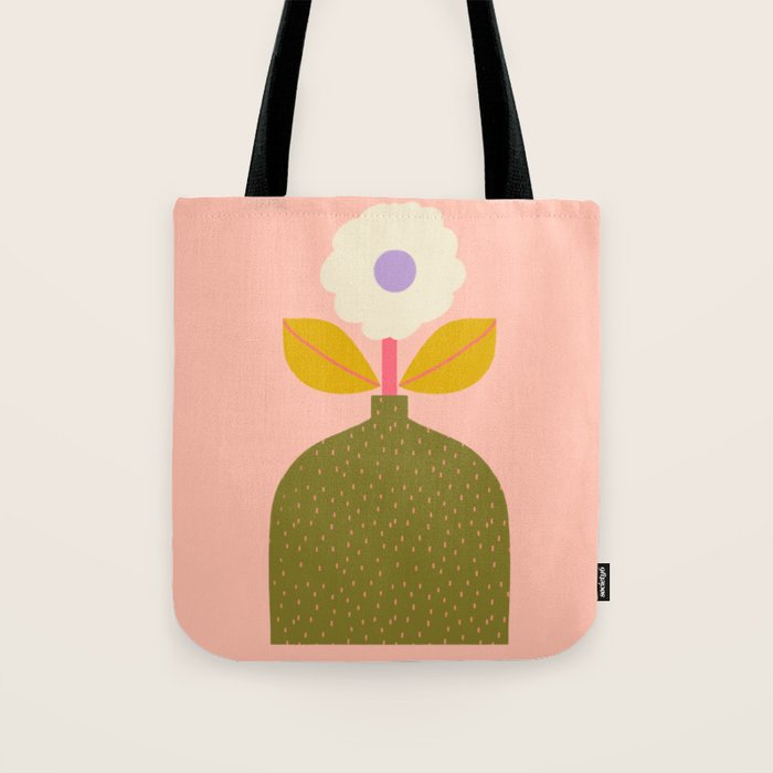 Colorful Modern Floral Vase  Tote Bag Gallery Image 1