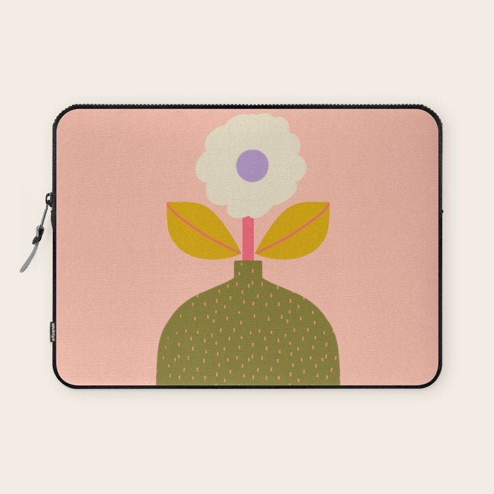 Colorful Modern Floral Vase  Laptop Sleeve Gallery Image 1