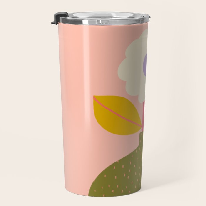 Colorful Modern Floral Vase  Travel Mug Gallery Image 3