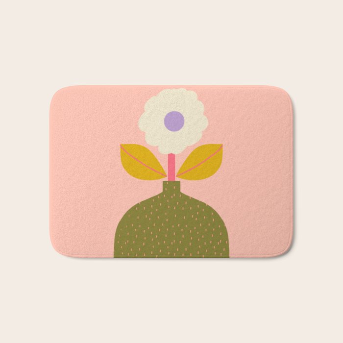 Colorful Modern Floral Vase  Bath Mat Gallery Image 1