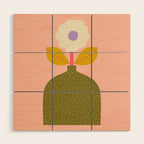 Colorful Modern Floral Vase  Wood Wall Art Gallery Image 1