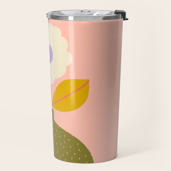 Colorful Modern Floral Vase  Travel Mug Gallery Image 2