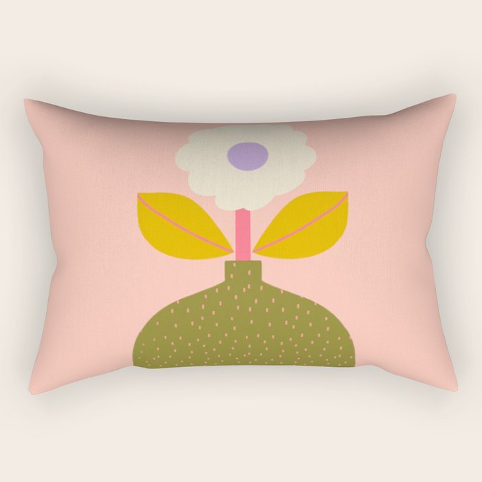 Colorful Modern Floral Vase  Rectangular Pillow Gallery Image 2