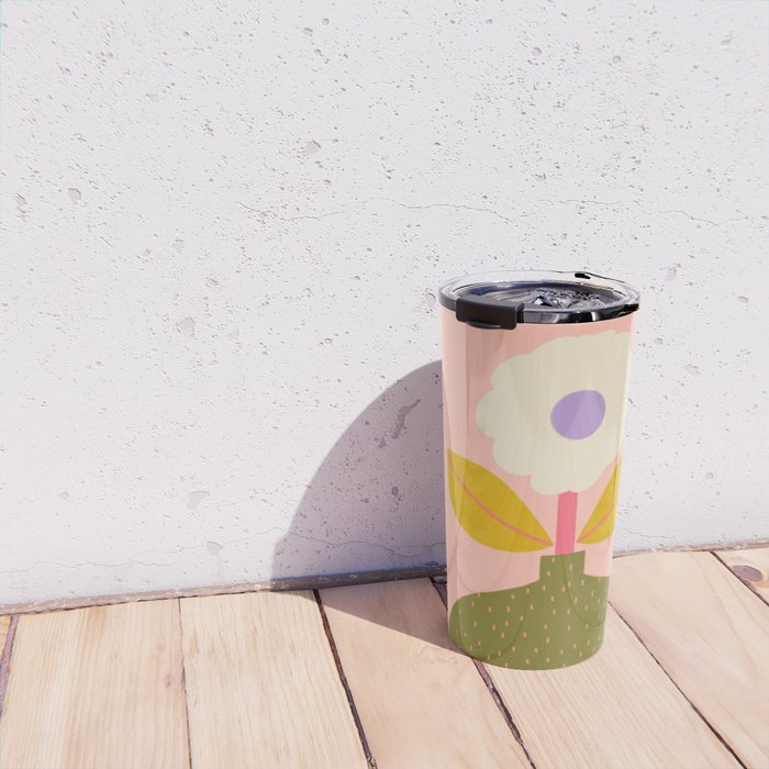 Colorful Modern Floral Vase  Travel Mug Gallery Image 4