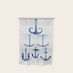 Anchors Away - Nautical Watercolor Anchors in Blue Wall Hanging Gallery Image 1