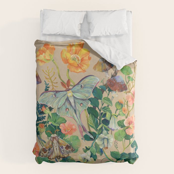 Floral Luna Moth Duvet Cover Gallery Image 6