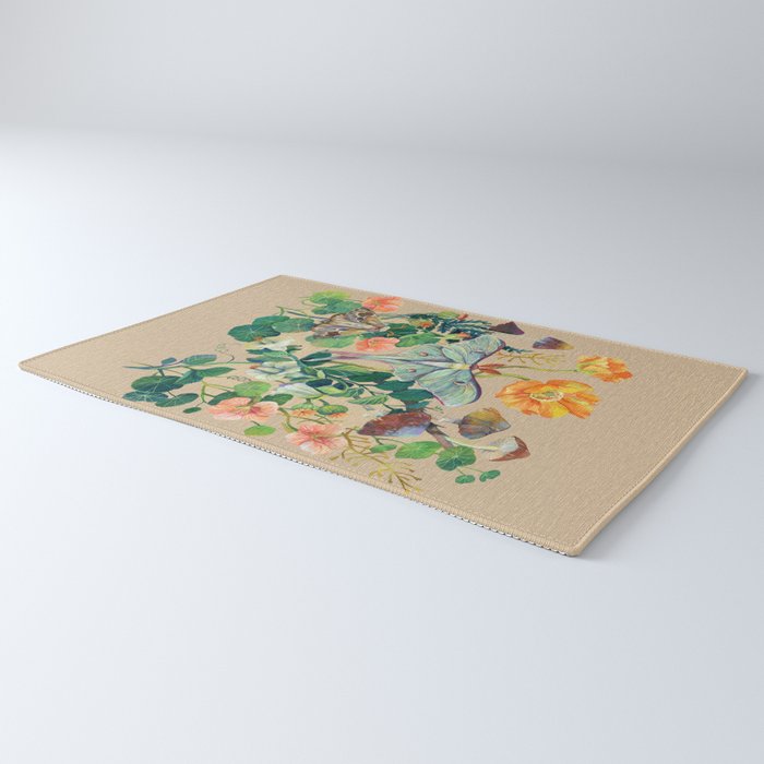 Floral Luna Moth Rug Gallery Image 3