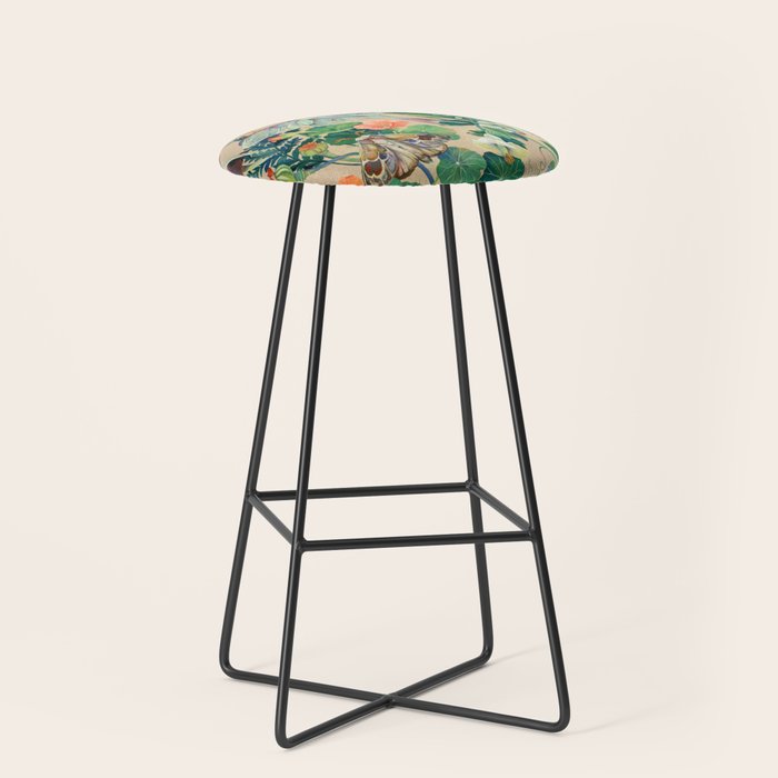 Floral Luna Moth Stool Gallery Image 1