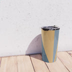 Geometric Triangles IX Blue and Orange Travel Mug Gallery Image 4