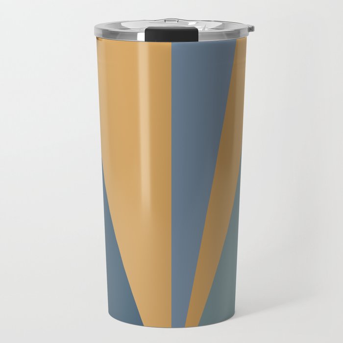 Geometric Triangles IX Blue and Orange Travel Mug Gallery Image 1