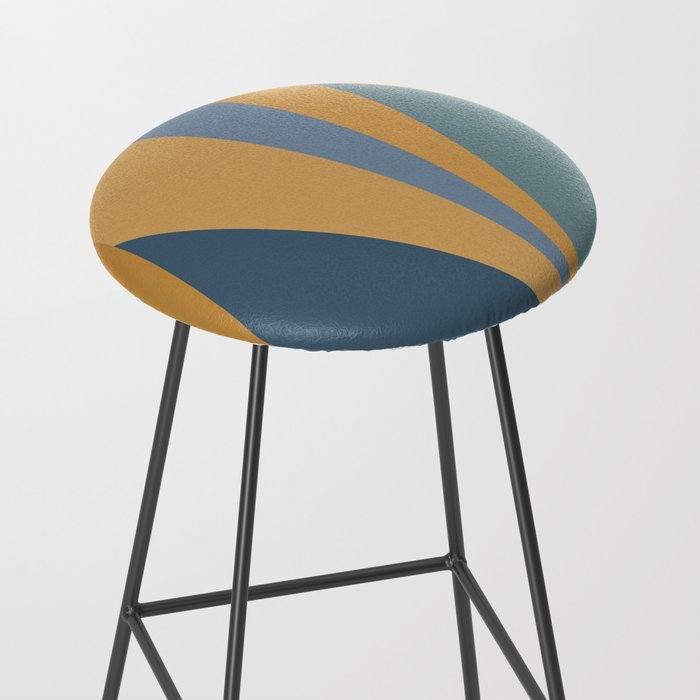 Geometric Triangles IX Blue and Orange Stool Gallery Image 2