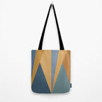 Geometric Triangles IX Blue and Orange Tote Bag Gallery Image 2