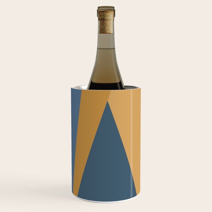 Geometric Triangles IX Blue and Orange Wine Chiller Gallery Image 2