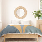 Geometric Triangles IX Blue and Orange Duvet Cover Gallery Image 3