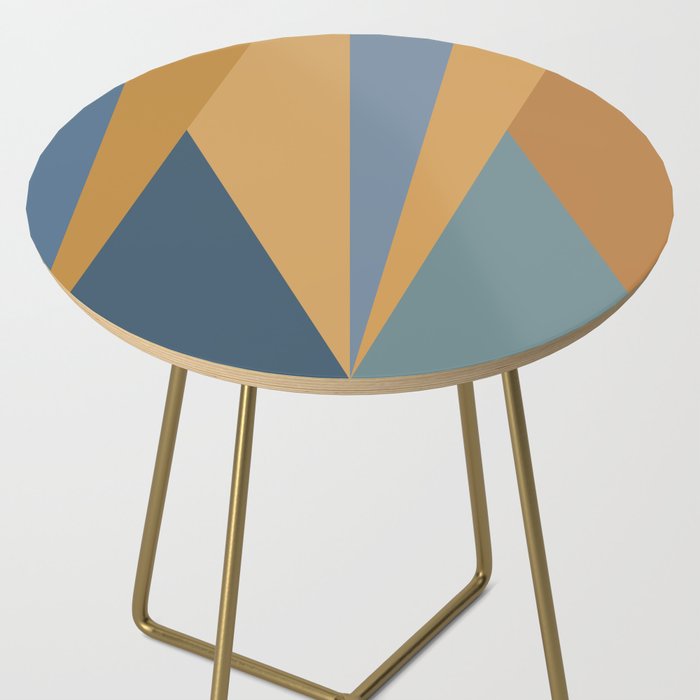Geometric Triangles IX Blue and Orange Side Table Gallery Image 2