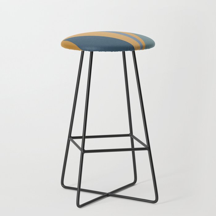 Geometric Triangles IX Blue and Orange Stool Gallery Image 1