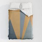 Geometric Triangles IX Blue and Orange Duvet Cover Gallery Image 6