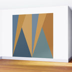 Geometric Triangles IX Blue and Orange Wall Mural Gallery Image 2