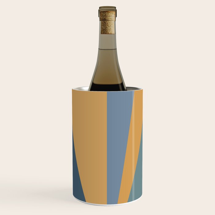Geometric Triangles IX Blue and Orange Wine Chiller Gallery Image 1