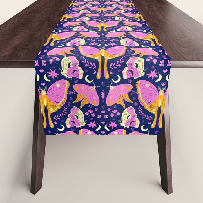 Purple Violet Luna Moths Table Runner Gallery Image 1