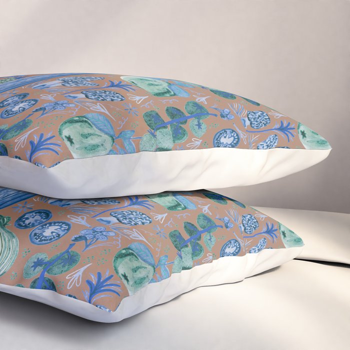 Garden Vegetables & Fresh Fruit in Blue Midnight Pillow Sham Gallery Image 3