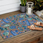 Garden Vegetables & Fresh Fruit in Blue Midnight Outdoor Rug Gallery Image 2