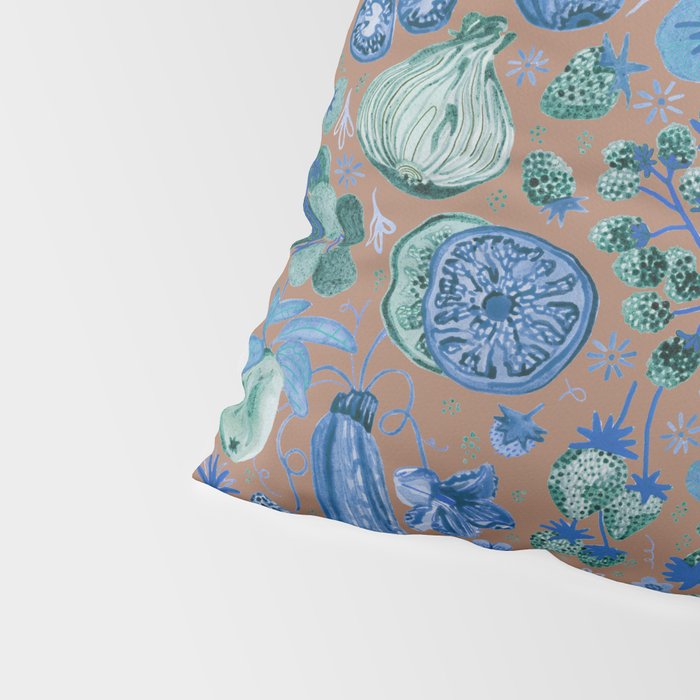 Garden Vegetables & Fresh Fruit in Blue Midnight Pillow Sham Gallery Image 4