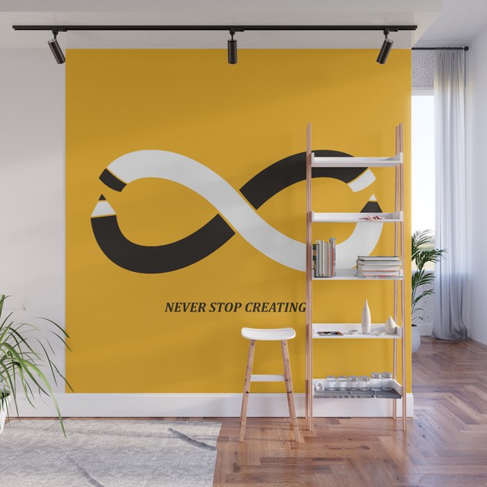 Never stop creating (the infinity pencil) Wall Mural Gallery Image 1