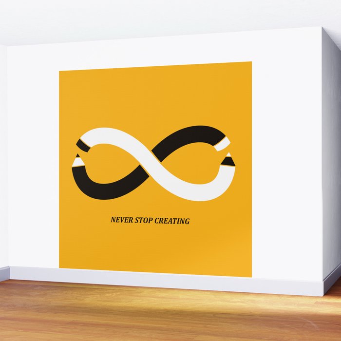 Never stop creating (the infinity pencil) Wall Mural Gallery Image 2