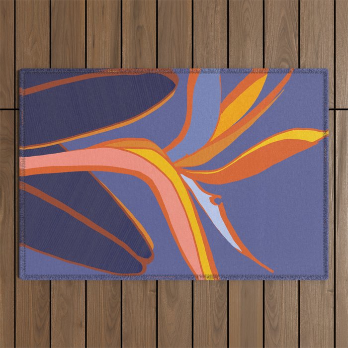 Bird Of Paradise Tropical Flower Outdoor Rug Gallery Image 1