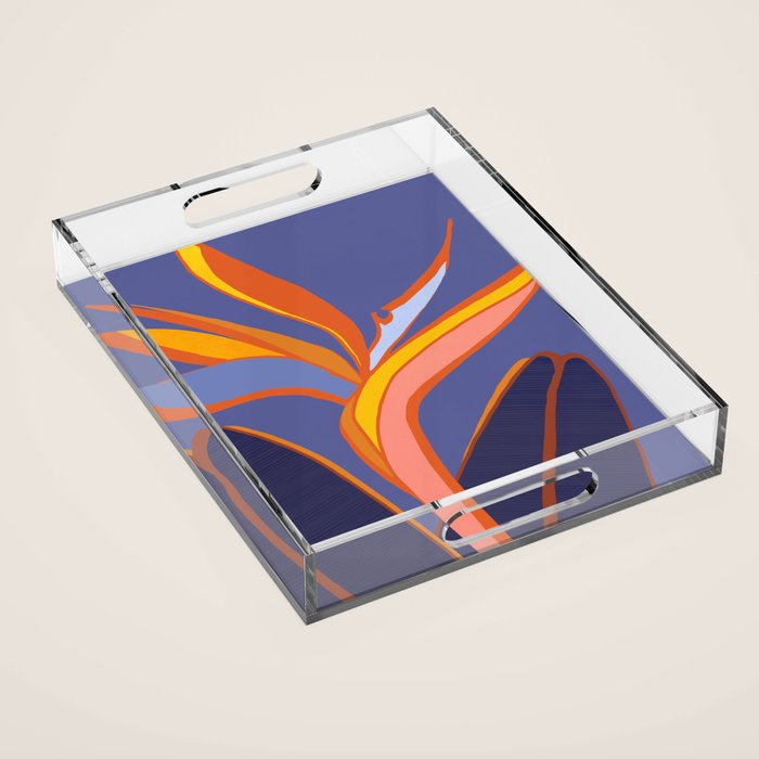 Bird Of Paradise Tropical Flower Acrylic Tray Gallery Image 1