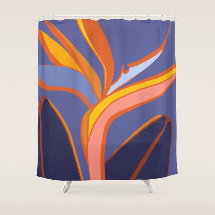Bird Of Paradise Tropical Flower Shower Curtain Gallery Image 1