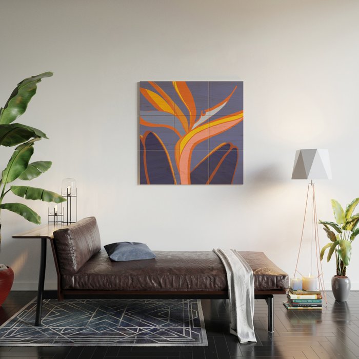 Bird Of Paradise Tropical Flower Wood Wall Art Gallery Image 2