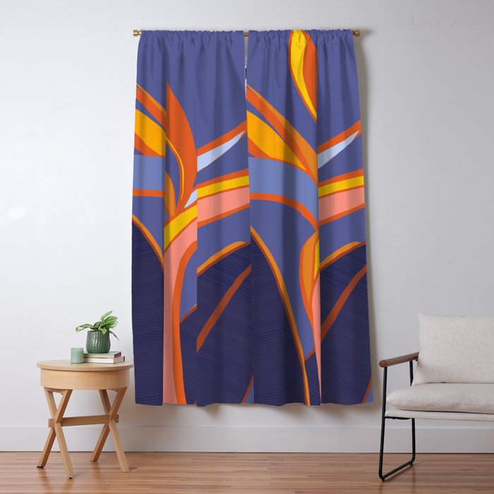 Bird Of Paradise Tropical Flower Window Curtain Gallery Image 5